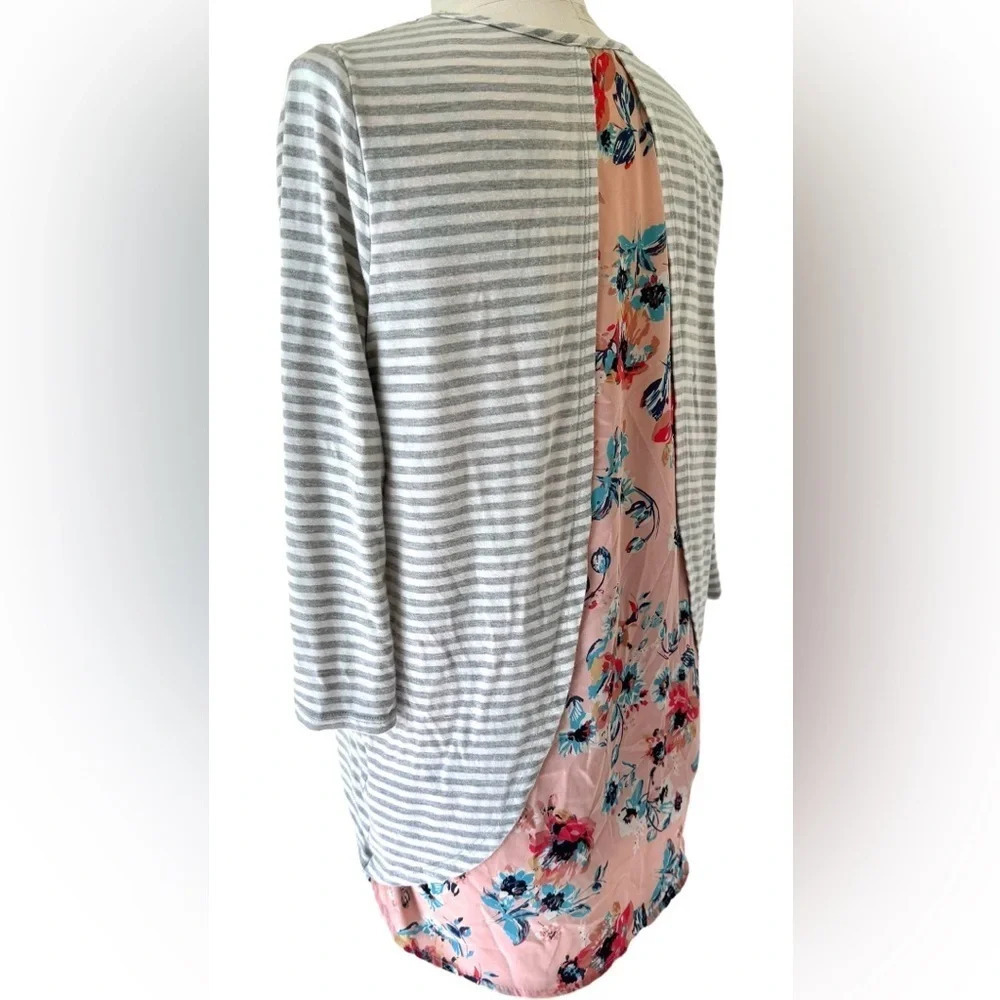 Papermoon Floral and Stripe Waterfall Back, Pattern Mix Top, Stitchfix, casual - Picture 6 of 9